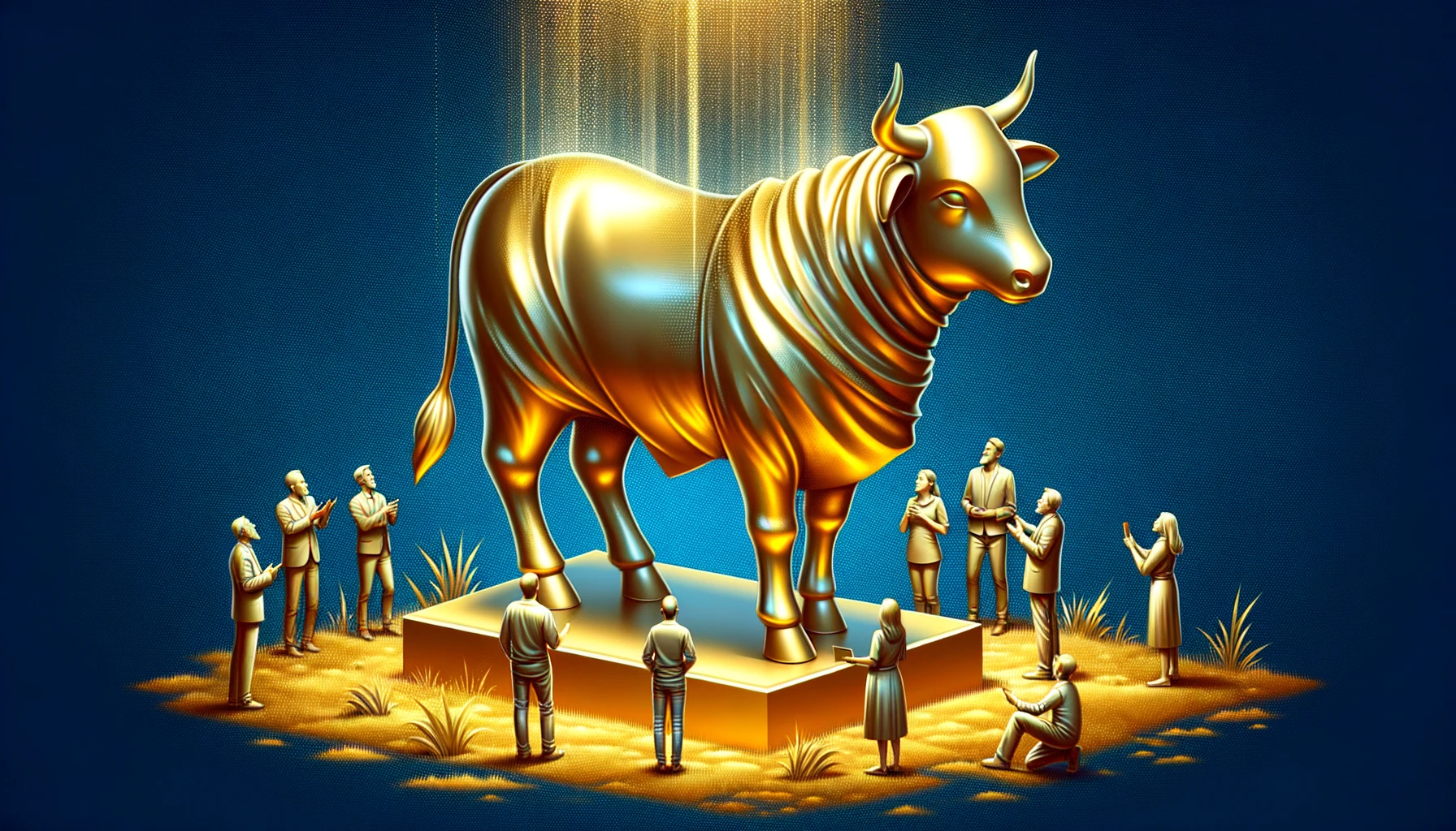 Image of a modern AI system false god Image of a modern AI system - depicted as a false god